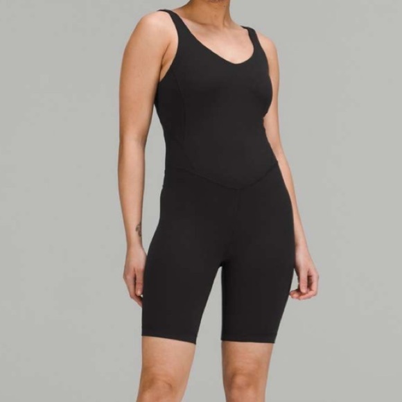 Lululemon Align Onesie 8" Athletic One Piece Romper Workout Bodysuit Black 2 - Picture 3 of 12
